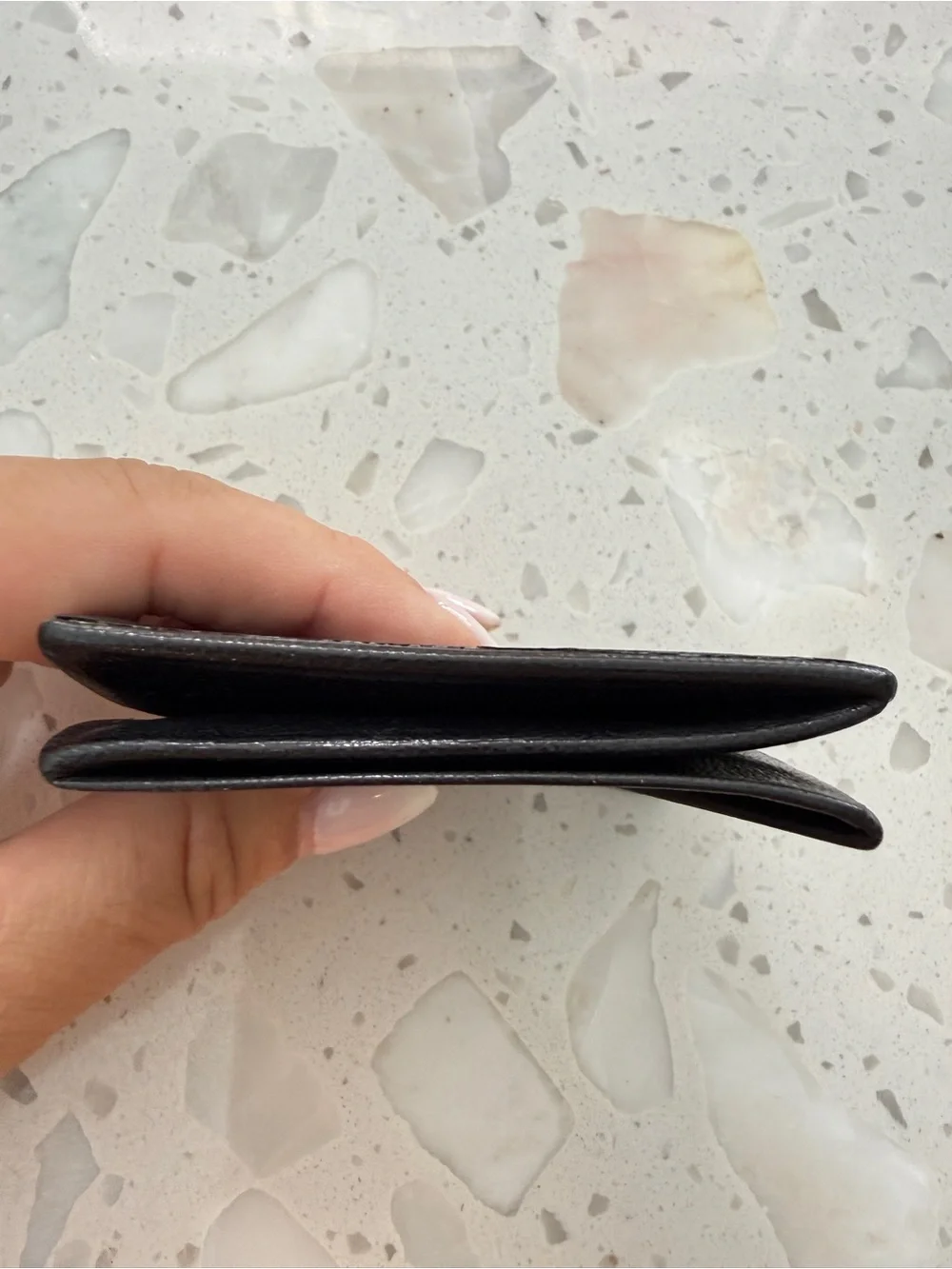 Hermes Black Zulu Pyramid-Fold Leather coin pouch